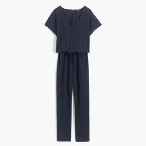 Navy J. Crew Linen/Tencel Jumpsuit, Size XS